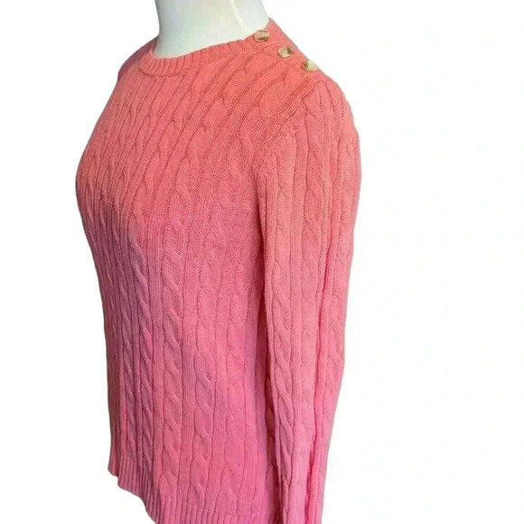 Croft & Barrow Cable Knit Sweater with Buttons on Shoulder Size S - Picture 2 of 6
